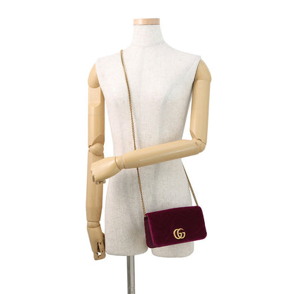 GUCCI GG Marmont ChainShoulder Bag Purple488426 Velour