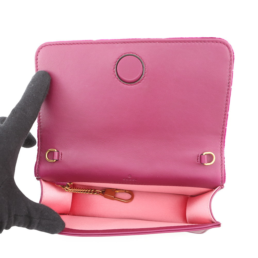 GUCCI GG Marmont ChainShoulder Bag Purple488426 Velour