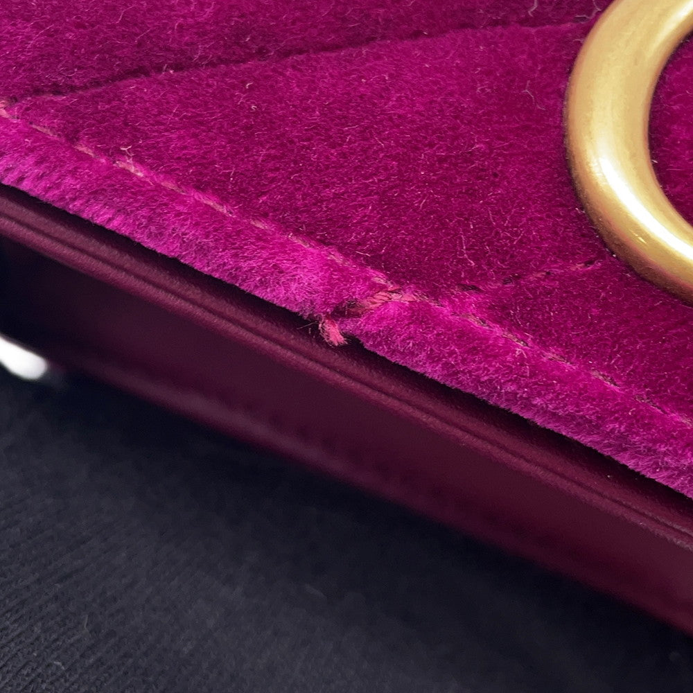 GUCCI GG Marmont ChainShoulder Bag Purple488426 Velour