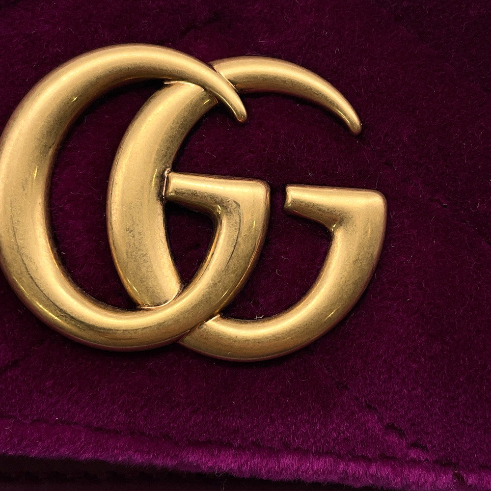 GUCCI GG Marmont ChainShoulder Bag Purple488426 Velour