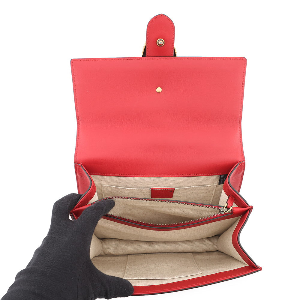 GUCCI Bamboo Dionysus 2-Way Handbag Red/White/Navy448075 Leather Bamboo