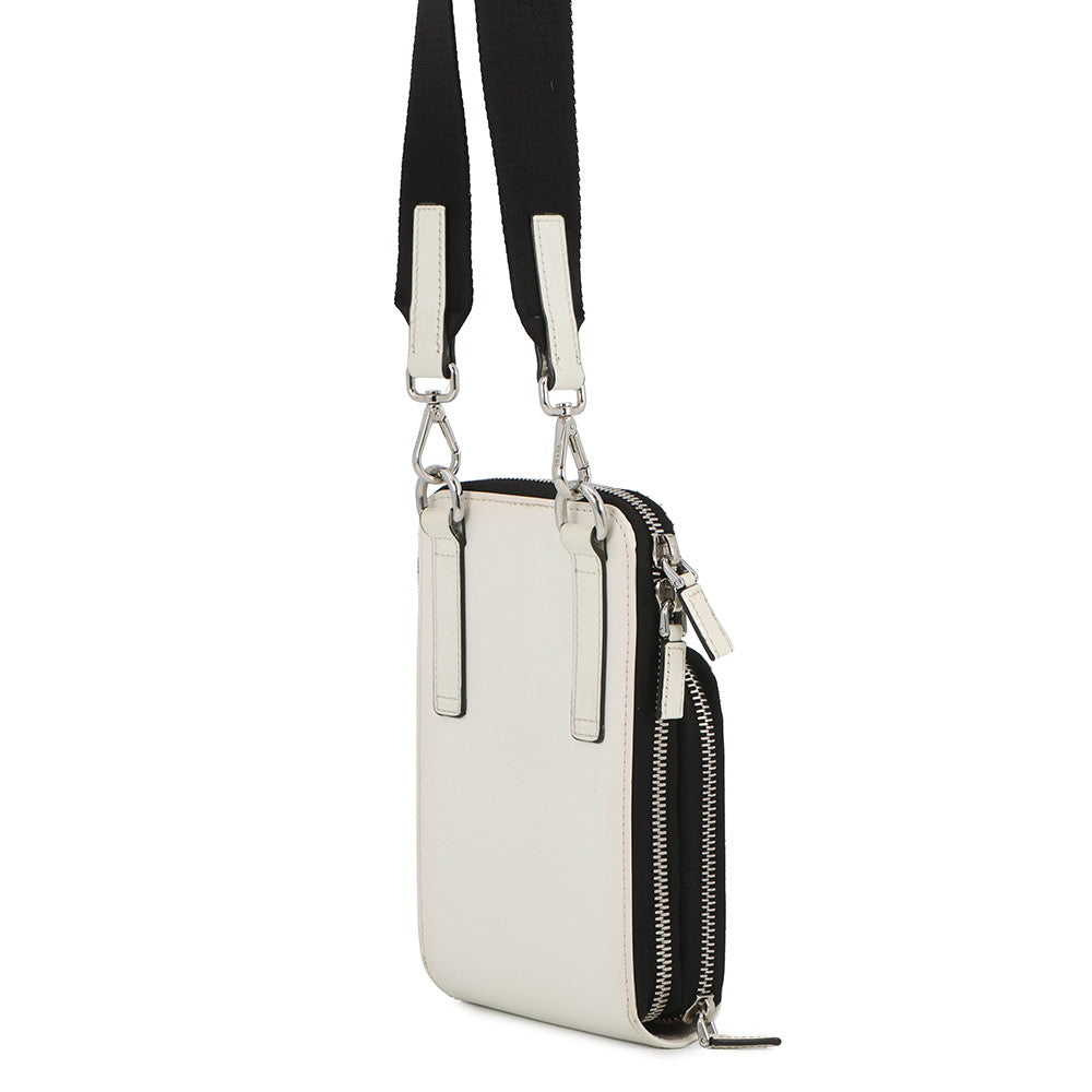 PRADA Triangle Smartphone Shoulder White2ZH126 Leather