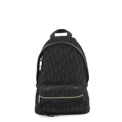 Dior Oblique Rider Backpack Black Canvas Leather