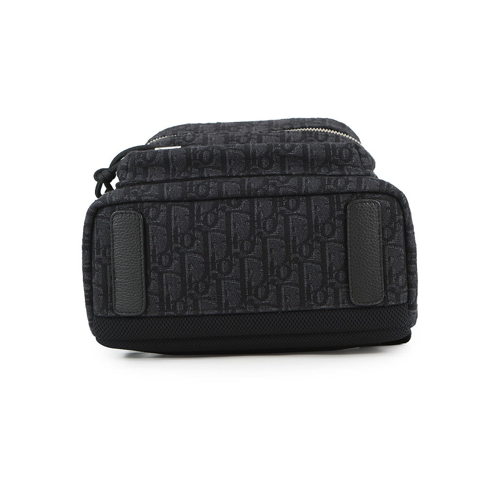 Dior Oblique Rider Backpack Black Canvas Leather