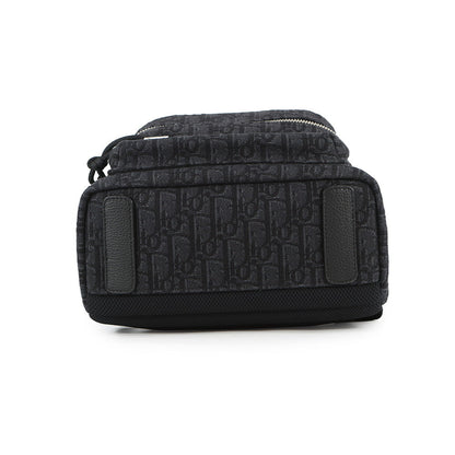 Dior Oblique Rider Backpack Black Canvas Leather
