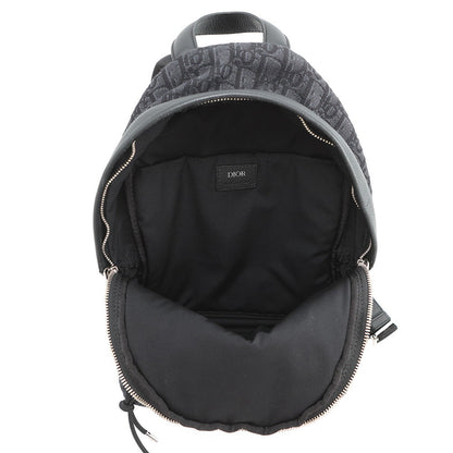 Dior Oblique Rider Backpack Black Canvas Leather