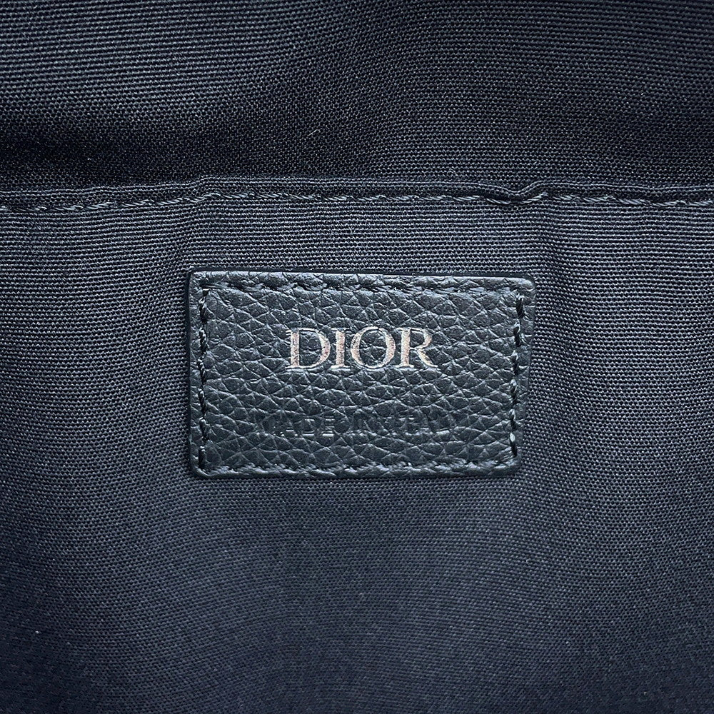 Dior Oblique Rider Backpack Black Canvas Leather