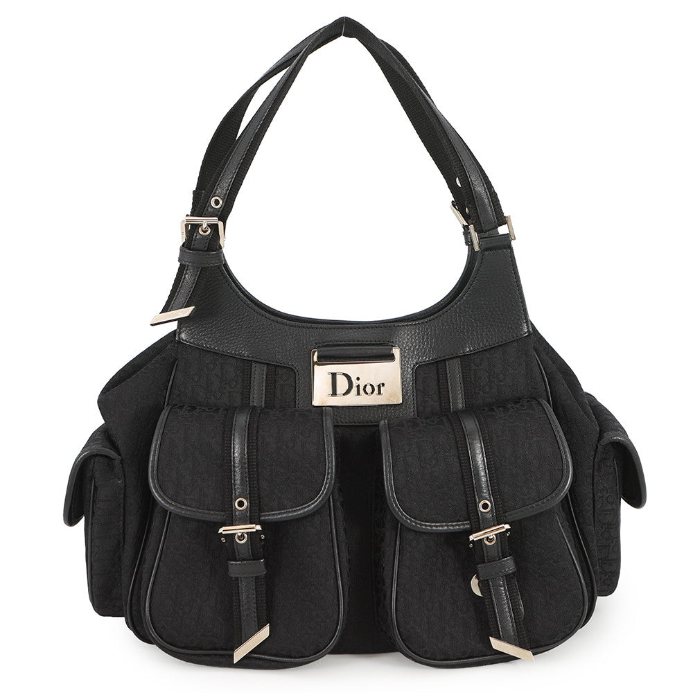 Dior Oblique Jacquard Street Chic Tote Bag BlackJCF44966 Canvas Leather