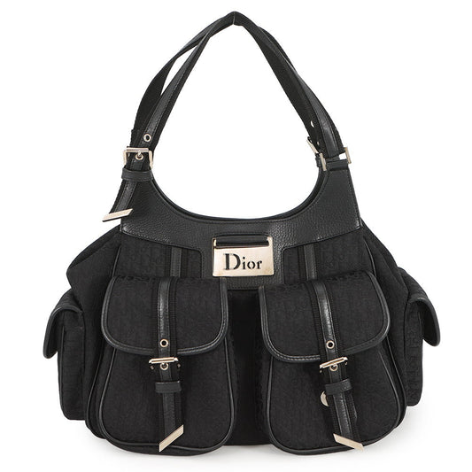 Dior Oblique Jacquard Street Chic Tote Bag BlackJCF44966 Canvas Leather