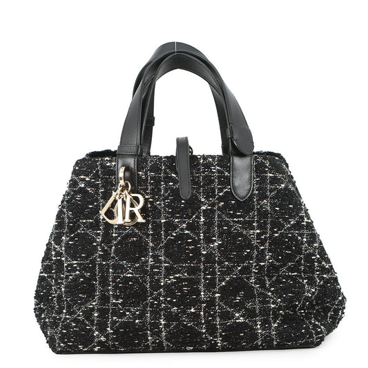 Dior Cannage to JulesBag Black/WhiteM2821OTKV_M911 Tweed Calf Leather Size Medium