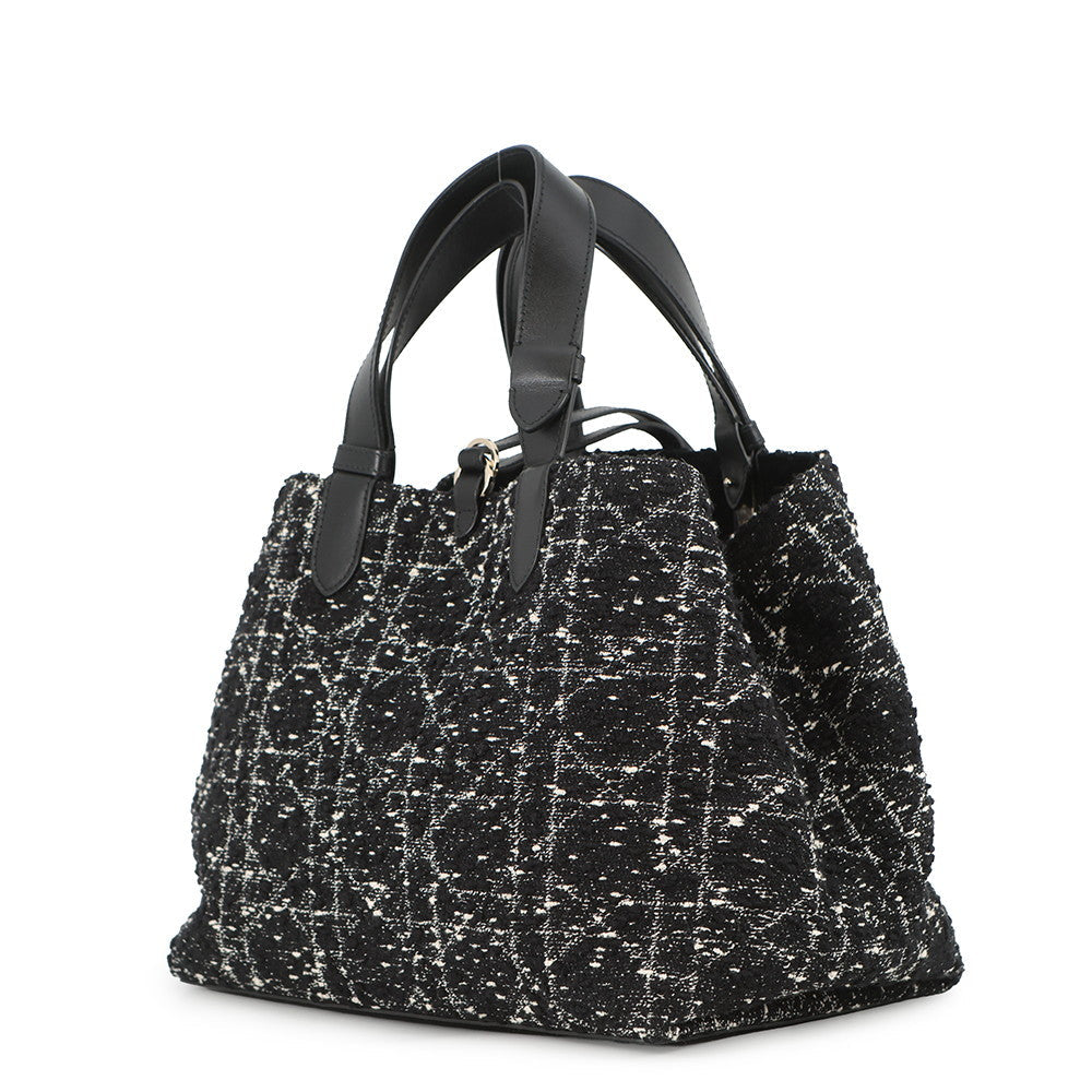 Dior Cannage to JulesBag Black/WhiteM2821OTKV_M911 Tweed Calf Leather Size Medium