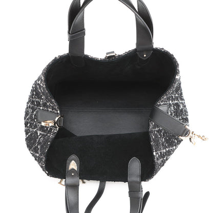 Dior Cannage to JulesBag Black/WhiteM2821OTKV_M911 Tweed Calf Leather Size Medium