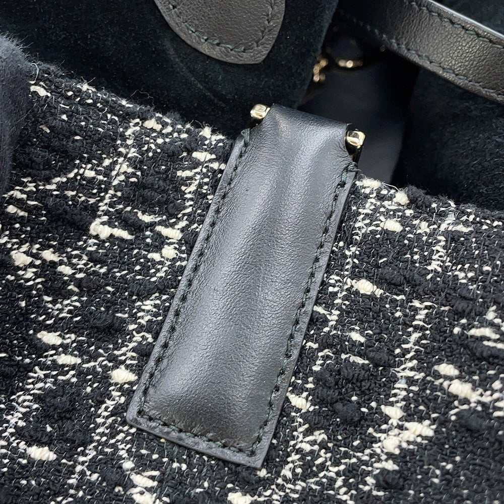 Dior Cannage to JulesBag Black/WhiteM2821OTKV_M911 Tweed Calf Leather Size Medium