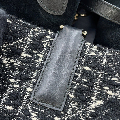 Dior Cannage to JulesBag Black/WhiteM2821OTKV_M911 Tweed Calf Leather Size Medium