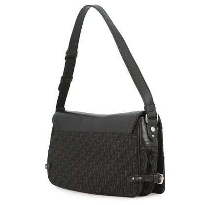Dior Street Chic One Shoulder Bag Black Canvas Leather