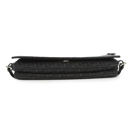 Dior Street Chic One Shoulder Bag Black Canvas Leather