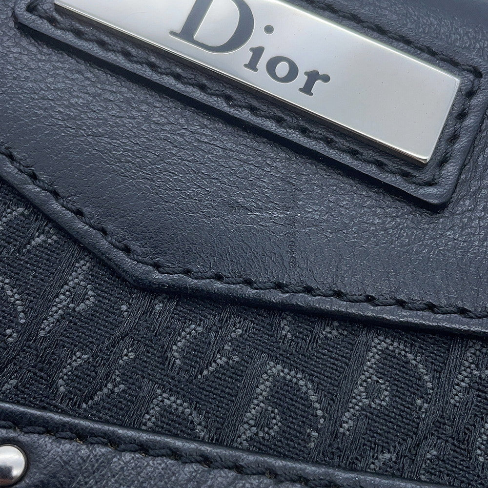 Dior Street Chic One Shoulder Bag Black Canvas Leather