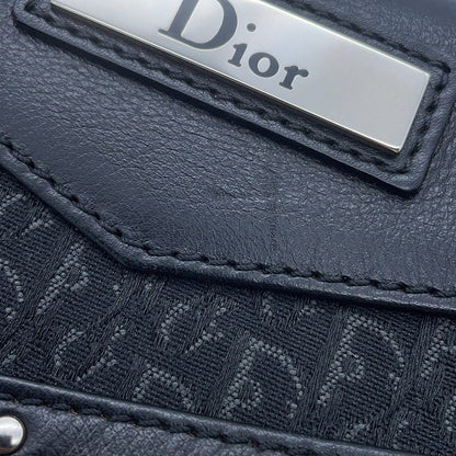 Dior Street Chic One Shoulder Bag Black Canvas Leather