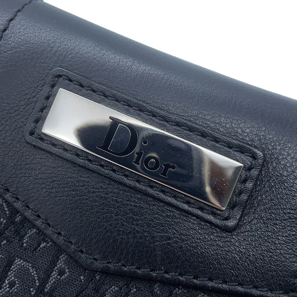 Dior Street Chic One Shoulder Bag Black Canvas Leather