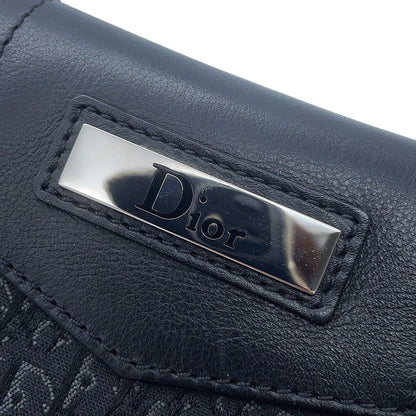 Dior Street Chic One Shoulder Bag Black Canvas Leather