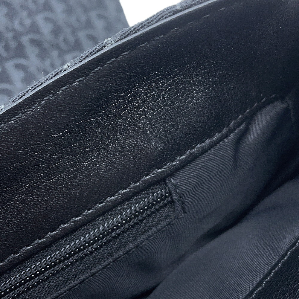 Dior Street Chic One Shoulder Bag Black Canvas Leather