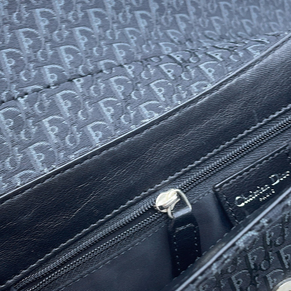 Dior Street Chic One Shoulder Bag Black Canvas Leather