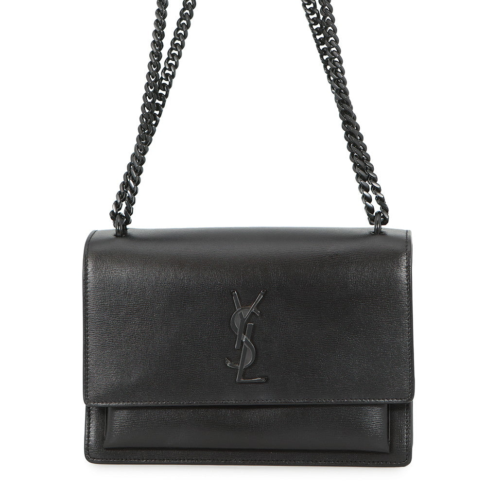SAINT LAURENT PARIS Sunset ChainShoulder Bag Black442906 Leather