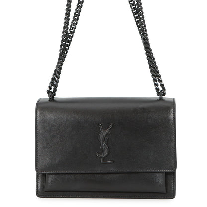SAINT LAURENT PARIS Sunset ChainShoulder Bag Black442906 Leather