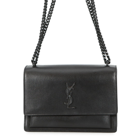 SAINT LAURENT PARIS Sunset ChainShoulder Bag Black442906 Leather