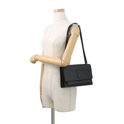 SAINT LAURENT PARIS Sunset ChainShoulder Bag Black442906 Leather