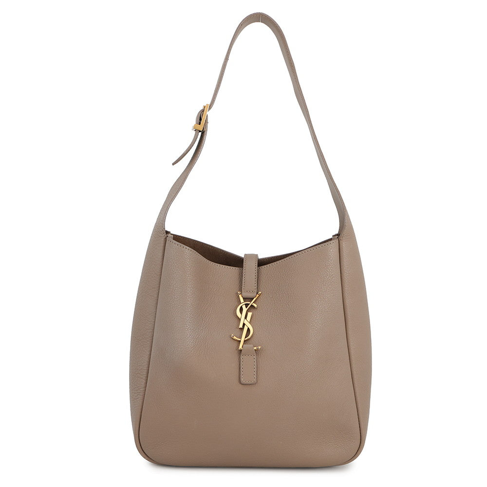 SAINT LAURENT PARIS LE 5 A 7 Soft One-Shoulder Bag Dusty Gray713938AAAUQ1722 Calf Leather Size Small