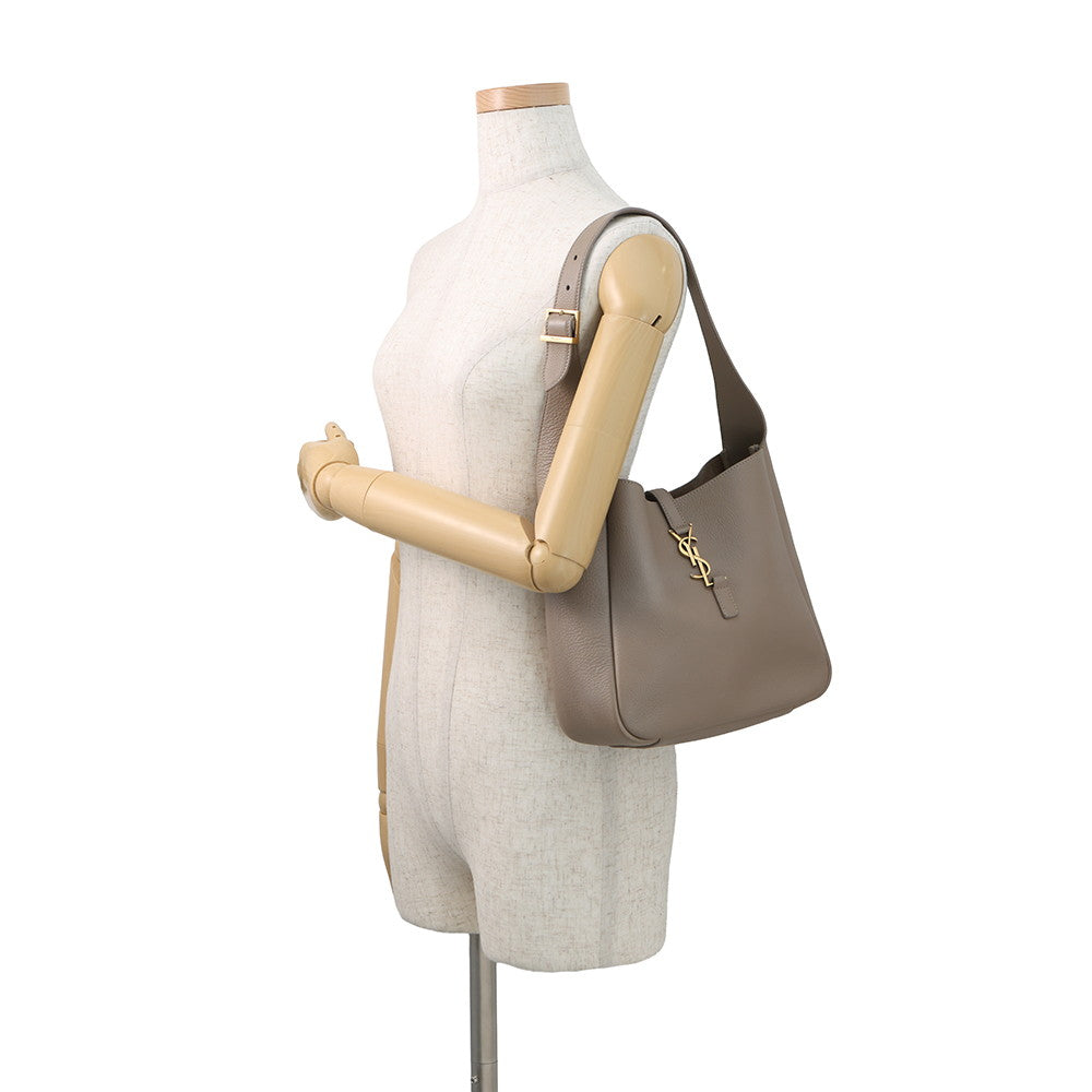 SAINT LAURENT PARIS LE 5 A 7 Soft One-Shoulder Bag Dusty Gray713938AAAUQ1722 Calf Leather Size Small