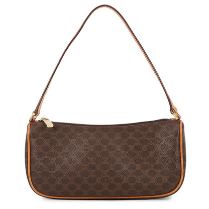 CELINE Macadam Pattern Accessories Pouch Brown PVC Leather