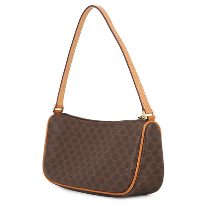 CELINE Macadam Pattern Accessories Pouch Brown PVC Leather