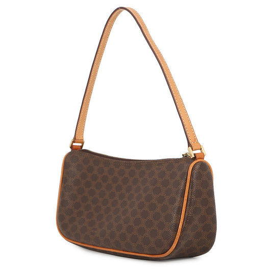CELINE Macadam Pattern Accessories Pouch Brown PVC Leather