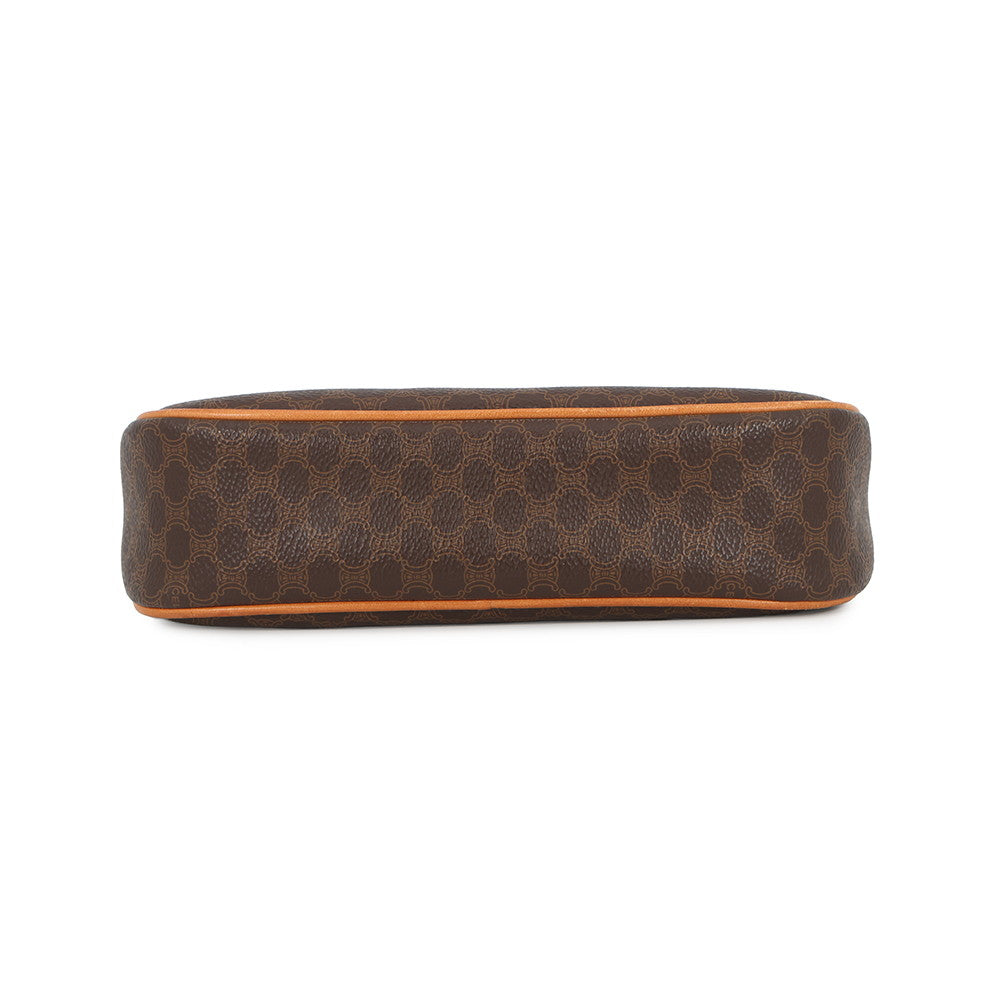 CELINE Macadam Pattern Accessories Pouch Brown PVC Leather