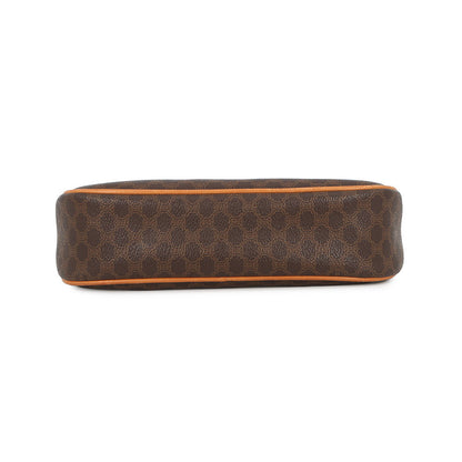 CELINE Macadam Pattern Accessories Pouch Brown PVC Leather