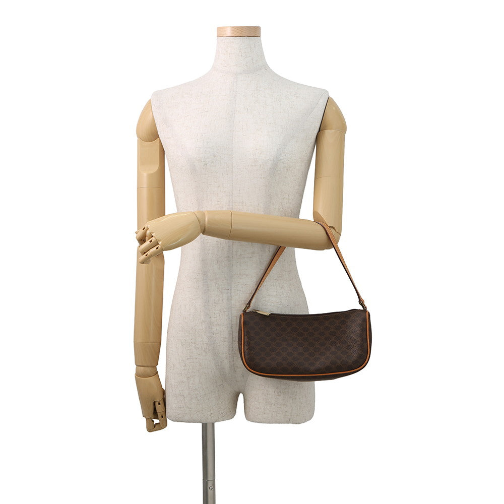 CELINE Macadam Pattern Accessories Pouch Brown PVC Leather