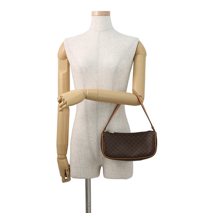 CELINE Macadam Pattern Accessories Pouch Brown PVC Leather