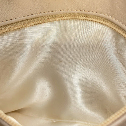 CHANEL CC Logo Matelasse Shoulder Bag Beige Canvas Leather