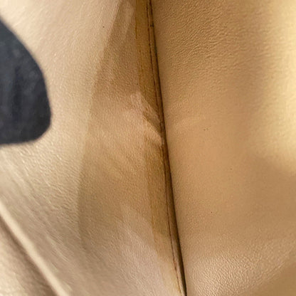 CHANEL CC Logo Matelasse Shoulder Bag Beige Canvas Leather