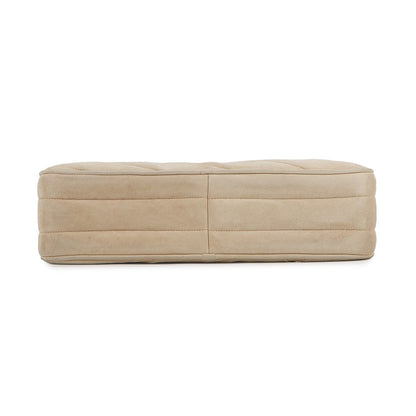 CHANEL Bias stitch Shoulder Bag Beige suede
