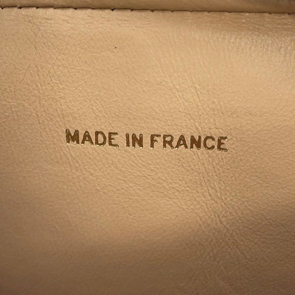 CHANEL Bias stitch Shoulder Bag Beige suede