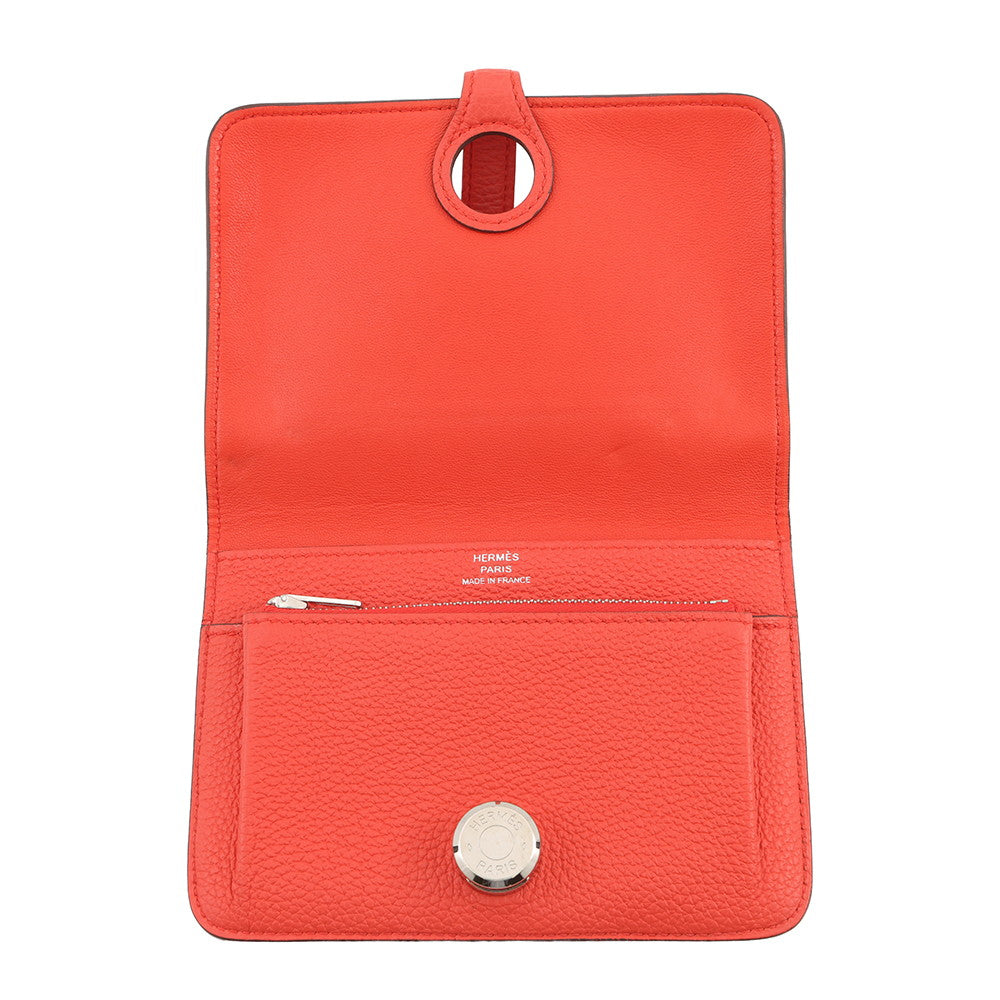 HERMES Dogon compact Capucines Togo Leather