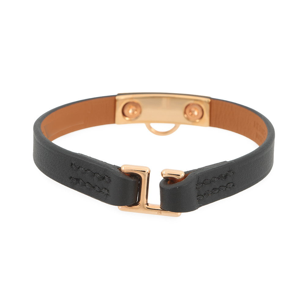 HERMES Bracelet Mini Rival Size T3 Black Swift Leather