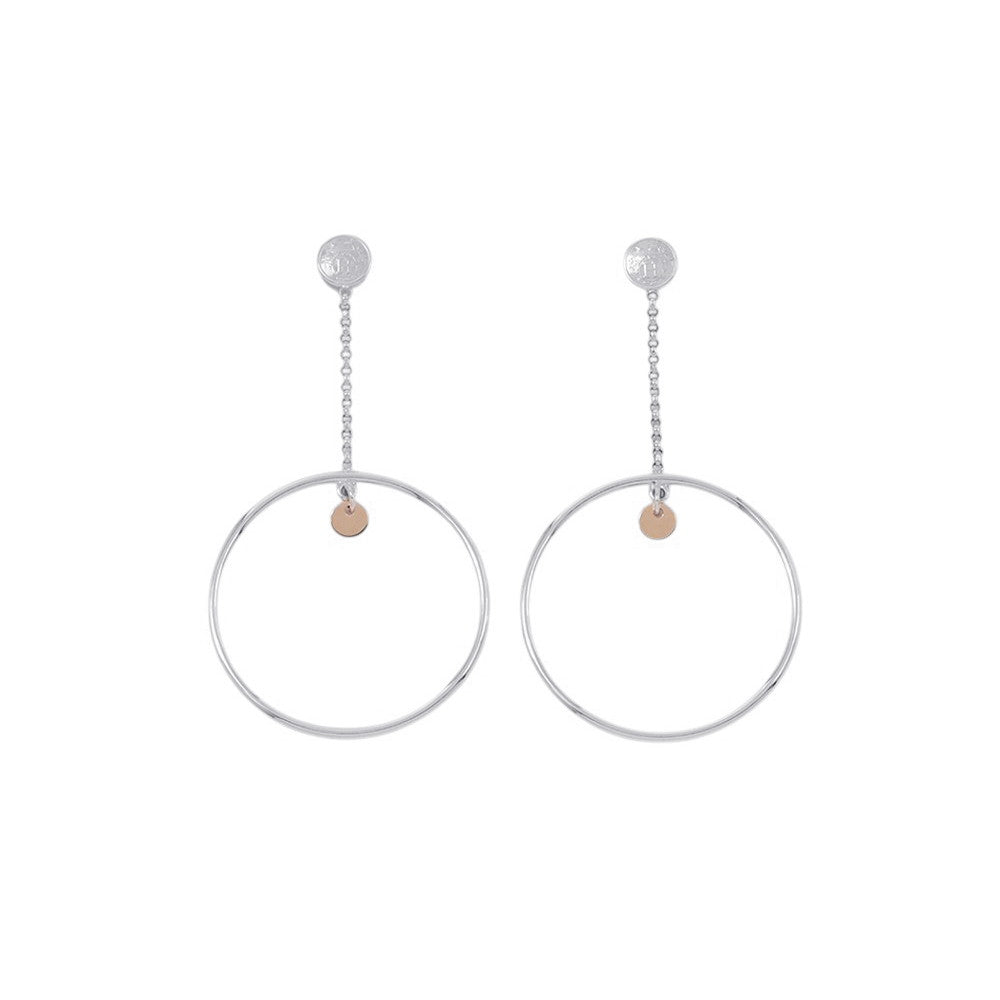 HERMES Exlibris Hoop Earrings SV925 K18PG