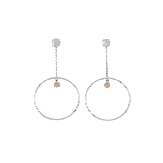 HERMES Exlibris Hoop Earrings SV925 K18PG