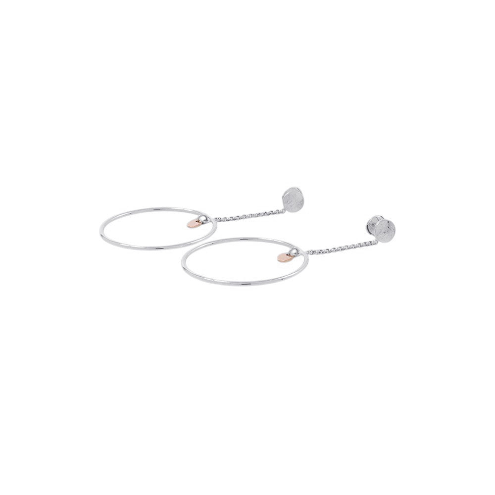 HERMES Exlibris Hoop Earrings SV925 K18PG