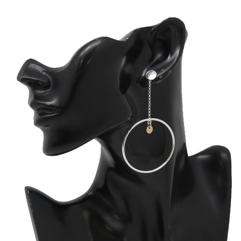 HERMES Exlibris Hoop Earrings SV925 K18PG