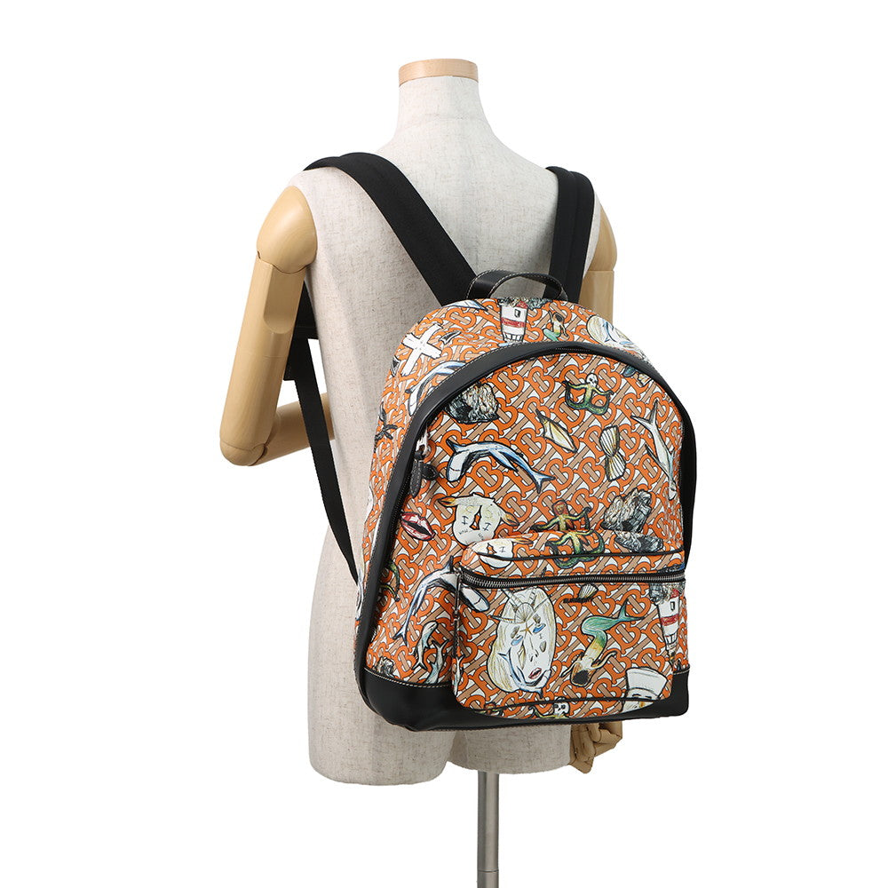 BURBERRY JETT TB Backpack Deep Orange8040237 PVC Leather